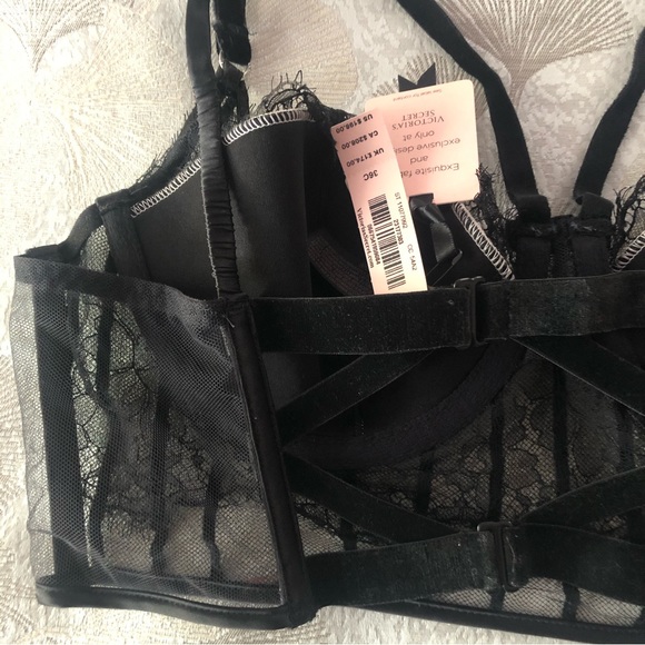 Victorias Secret Designer Collection Fashion Show velvet lace bra 36C New - Picture 4 of 8